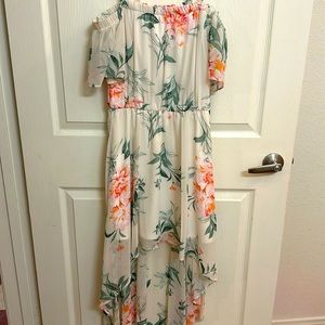 Asymmetrical floral dress